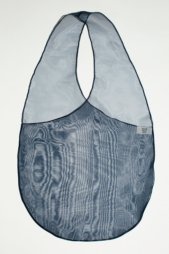 Tote bag in sheer navy chiffon by MNZ
