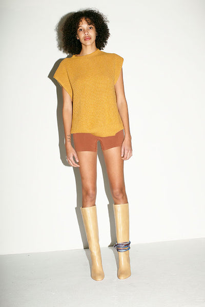 Loeffler Randall goldy boots with Maryam Nassir Zadeh accessories