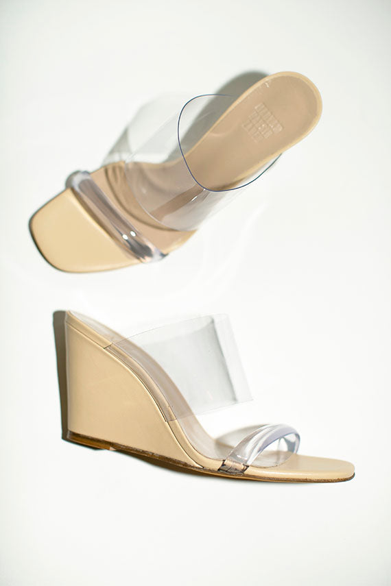 calf leather wedge sandals