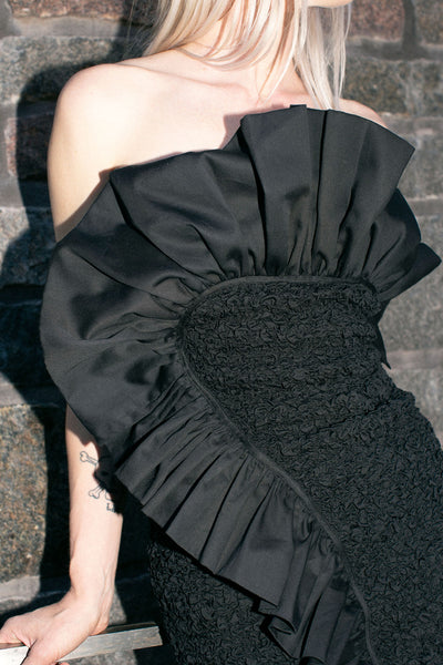 Black Popcorn Alycia Mini Dress