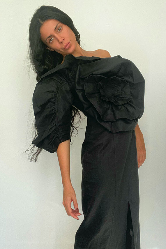 mara hoffman black dress Mara Hoffman Women's Blair Long Sleeve Deep-V Maxi Dress, Black, XS at Amazon Women's Clothing store