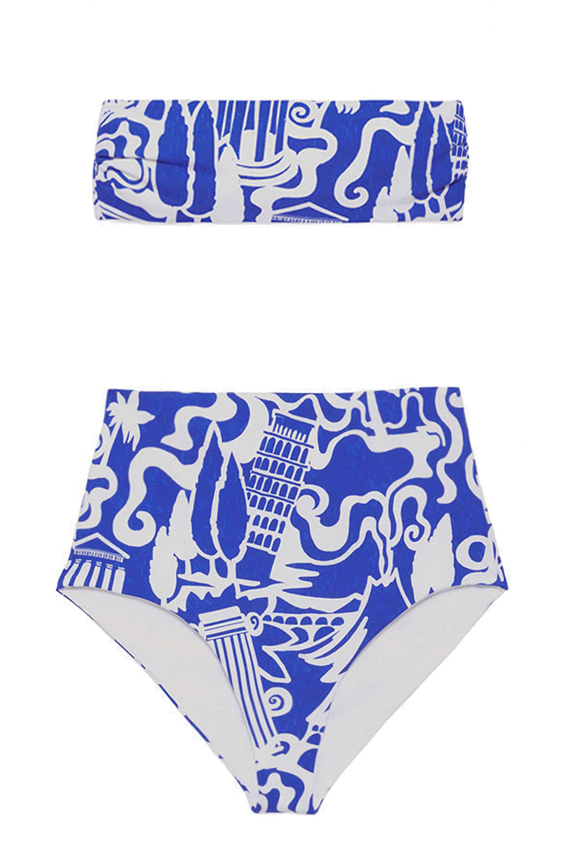 Mara Hoffman white and blue lydia bikini