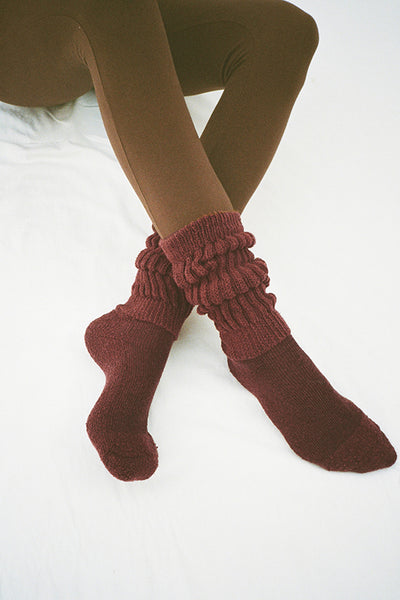 Maroon Slouch Socks