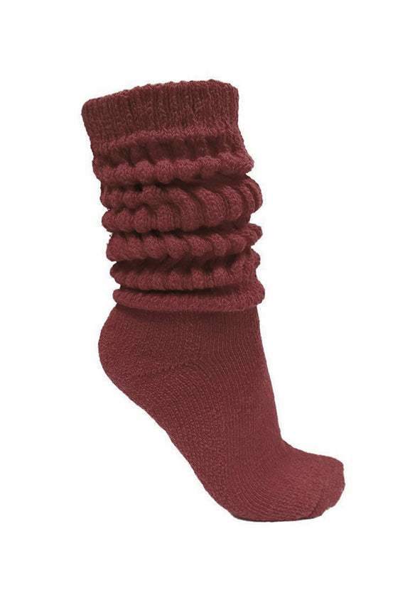 Maroon Slouch Socks