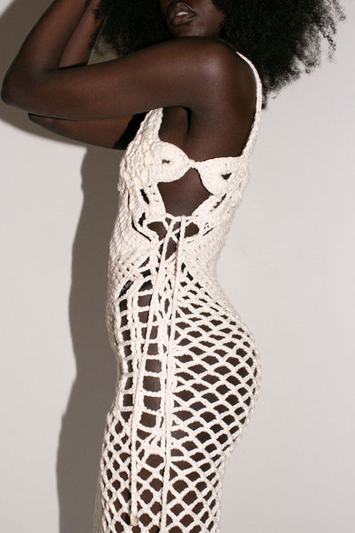 Cream Yemaya Crochet Dress