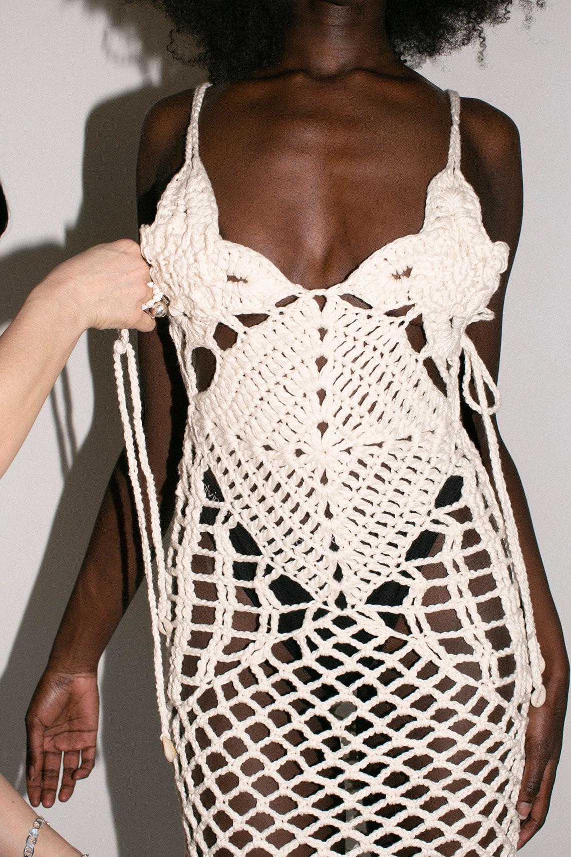 Cream Yemaya Crochet Dress