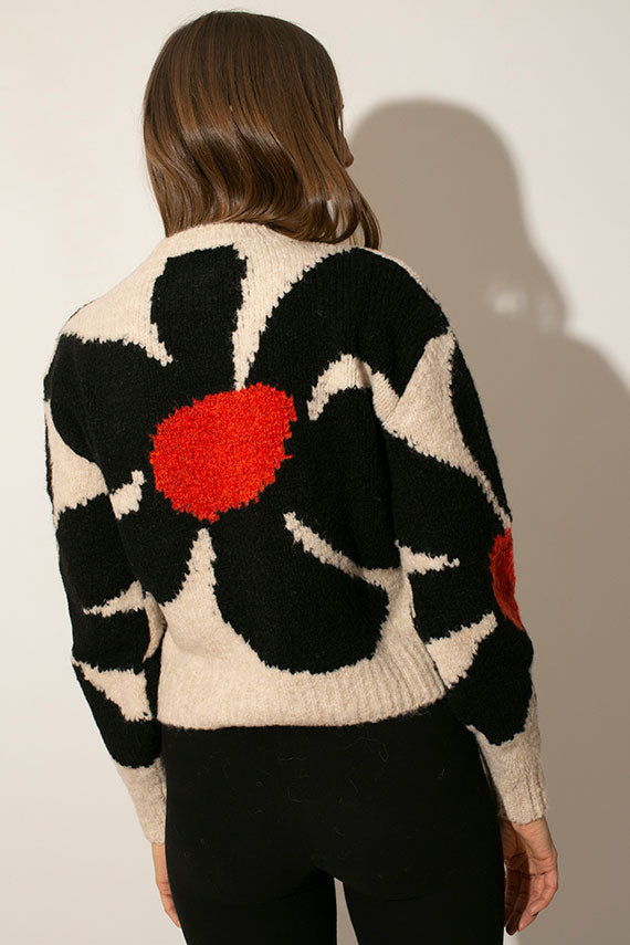 Black Flower Hana Sweater