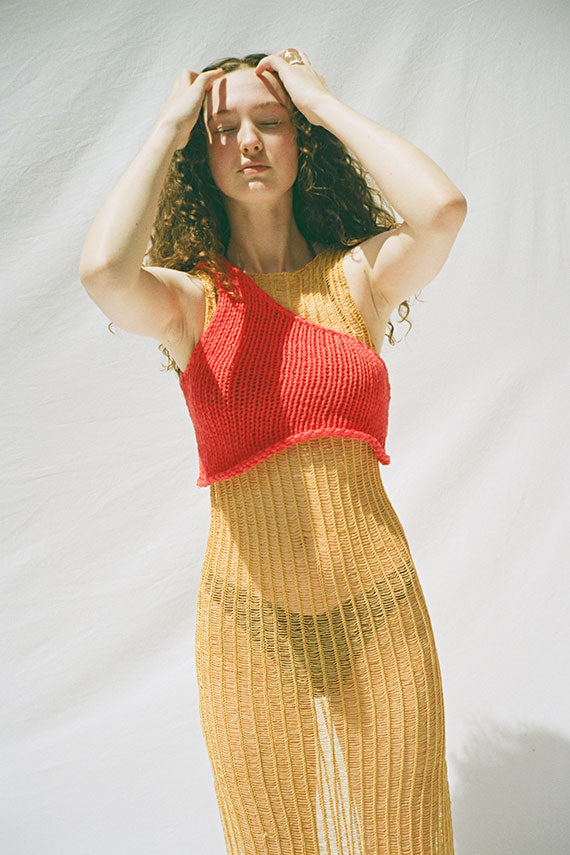 Orange Knit Zaire Dress