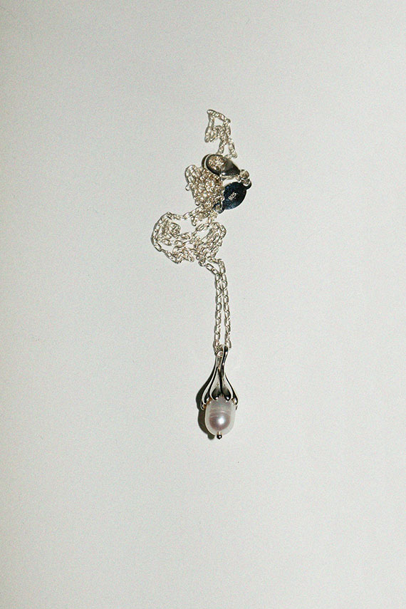 Silver Anemone Pearl Pendant