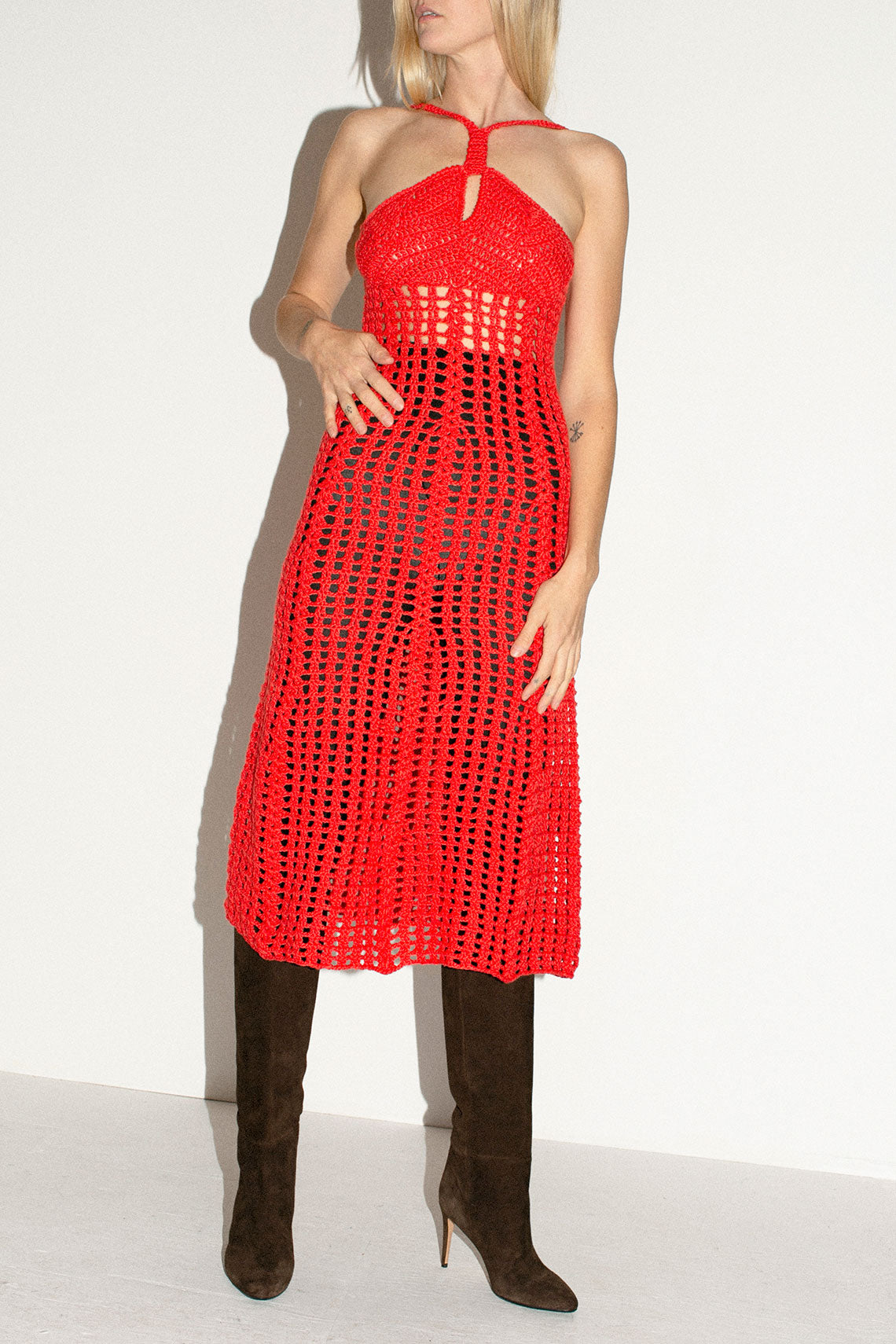 Vermillion Palmira Crochet Dress