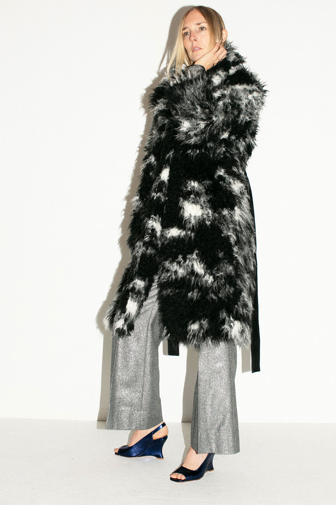 Rodebjer - Black & White Faux Fur Hila Coat – BONA DRAG