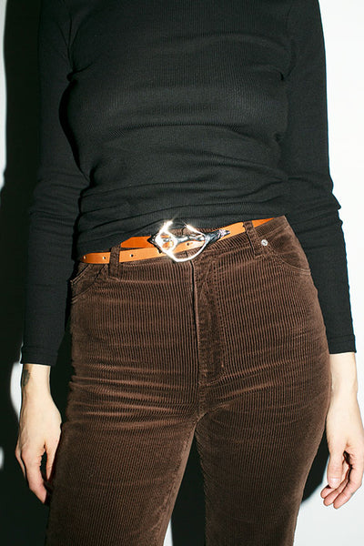 Brown and Silver Shell Belt