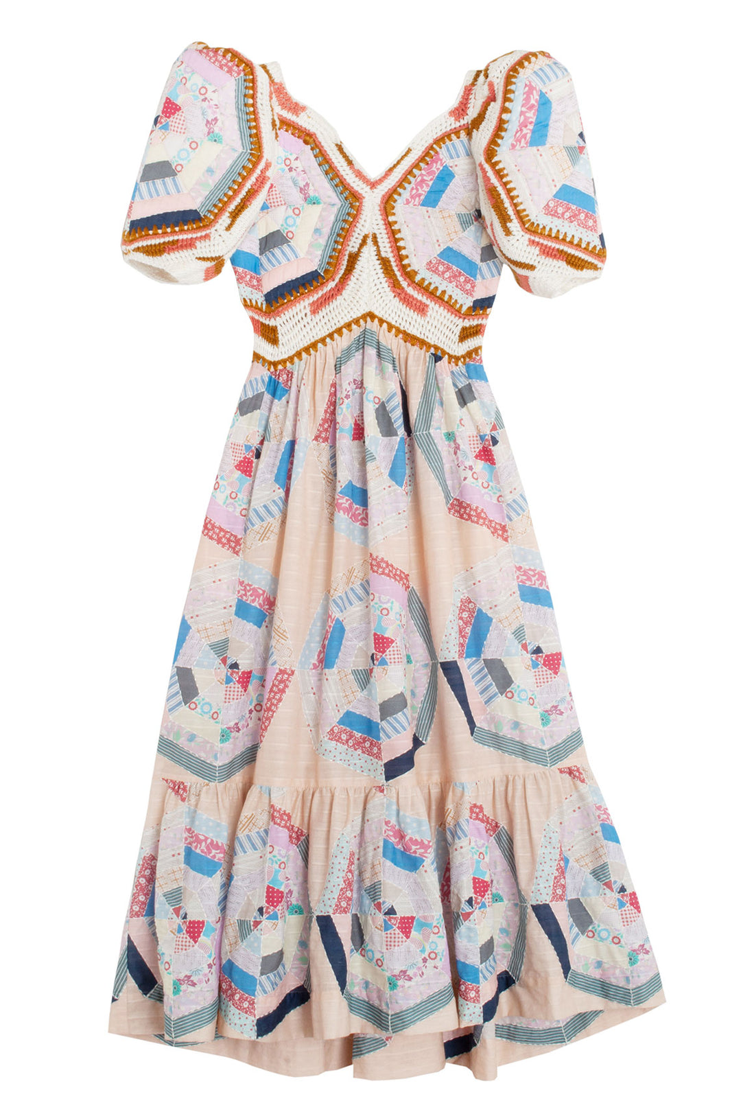 sachin and babi light blue dress Miss Selfridge chiffon ruffle yoke smock dress in green patchwork print main image 0