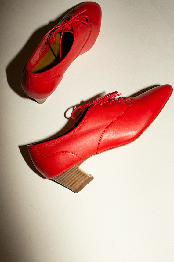 Red Leather Oxford