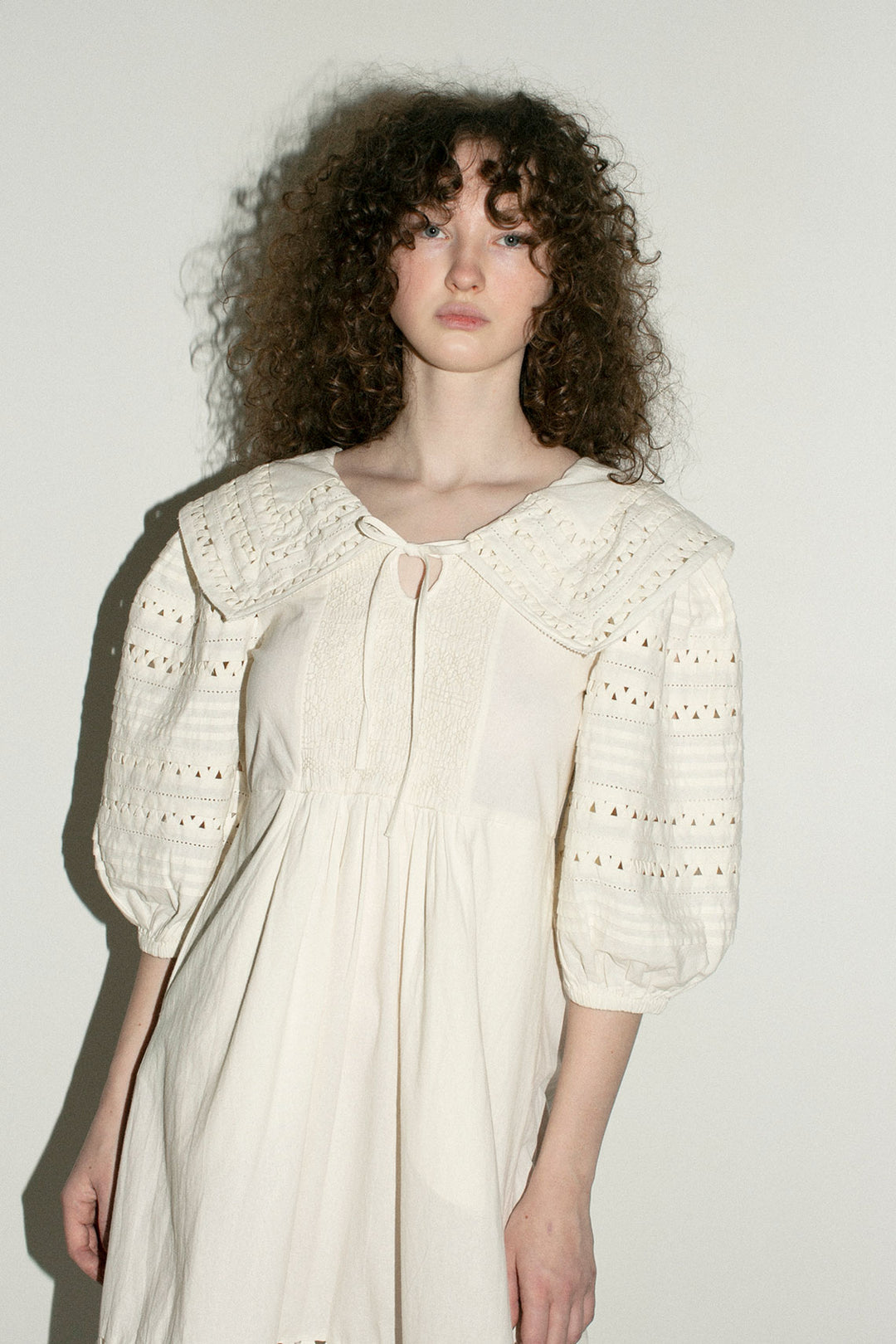 SALE 40% OFF - SEA NY - White Willa Smocked Puff Sleeve Dress