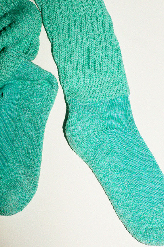 green emerald velvet dress Seafoam Slouch Socks