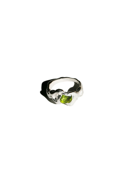 Silver with Green Ola Ring