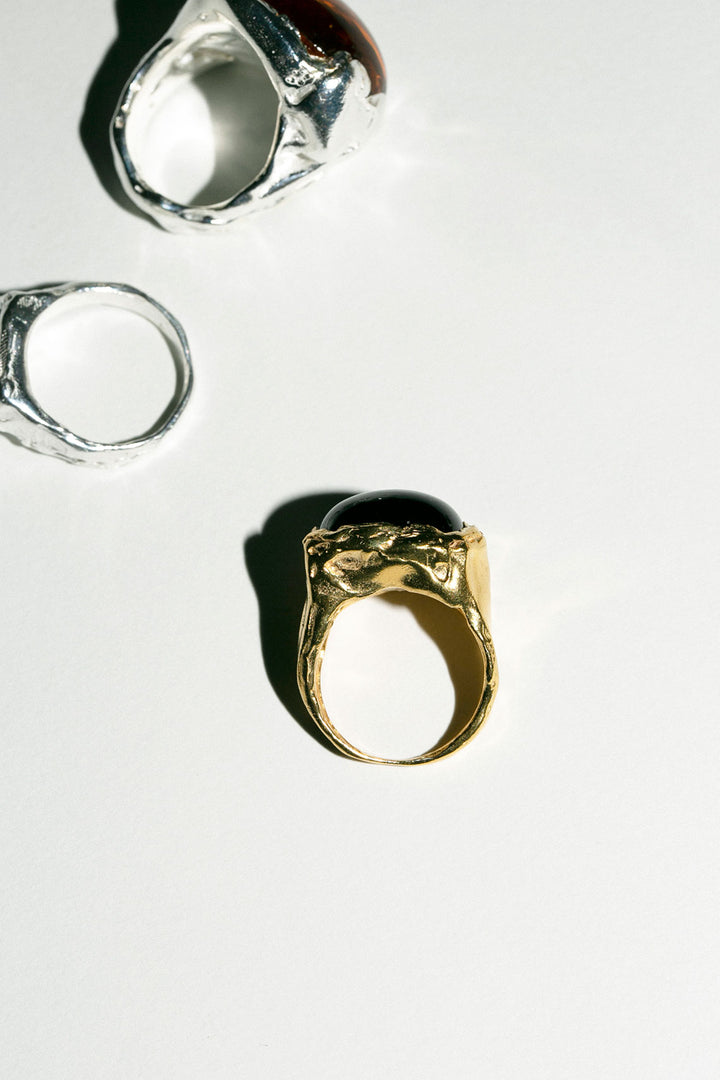 Simuero - Gold with Brown Quartz Boya Ring – BONA DRAG