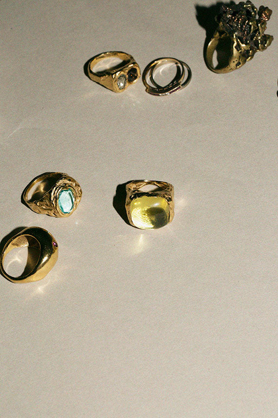 Gold with Yellow Quartz Boya Ring