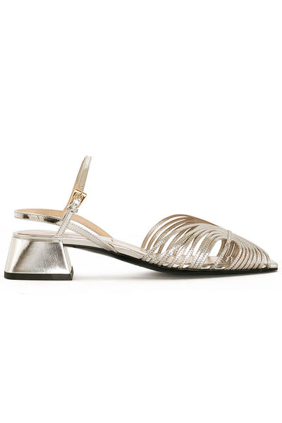 70's Silver Strappy Sandal