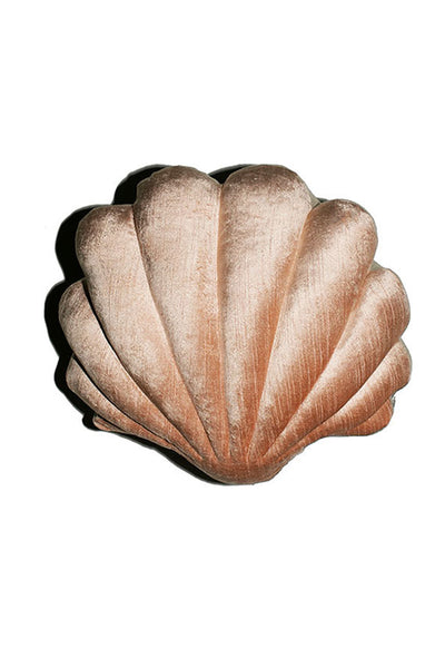 Small Coral Velvet Shell Pillow
