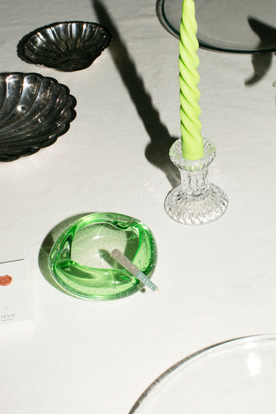 Vintage Green Murano Glass Ashtray