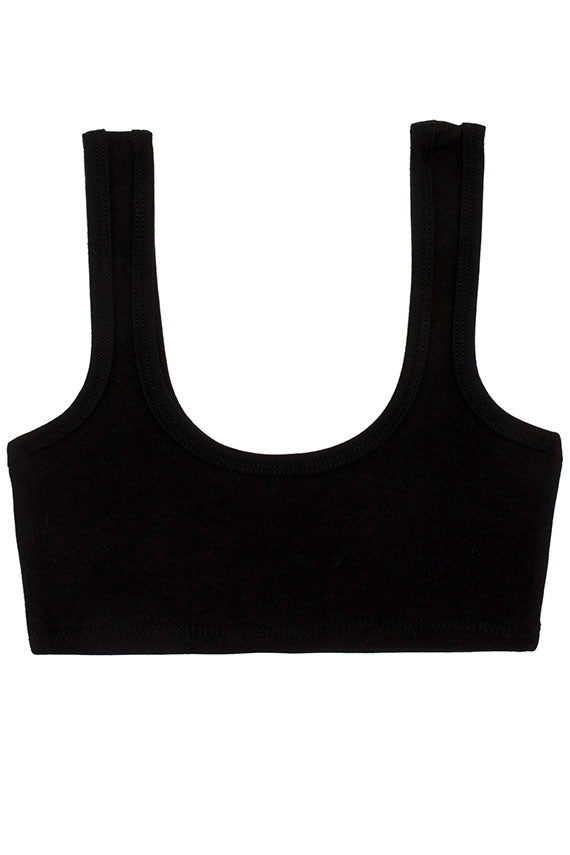 Wide strap athletic bralette top in cotton spandex blend by Arq