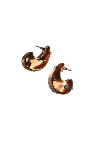 Dotted Caramel Arp Earrigs