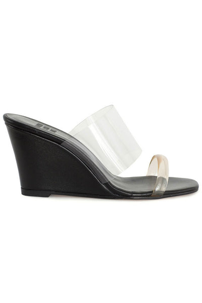 Black calf olympia wedge by MNZ